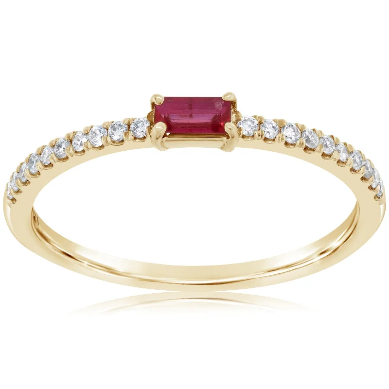 women's engagement rings hypoallergenic -MY STORY Ruby & Diamond Ring