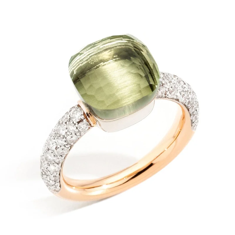 women's engagement rings tension setting -POMELLATO Nudo Classic Prasiolite & Diamond Ring