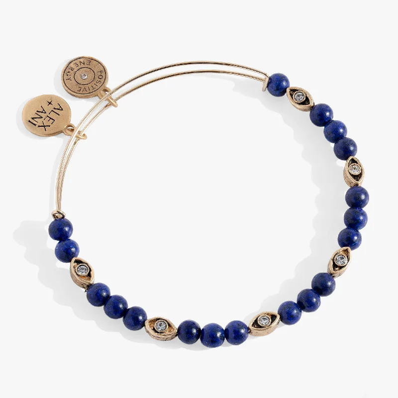 women's bracelets with lucky charm -Untamed Evil Eye Lapis Bangle