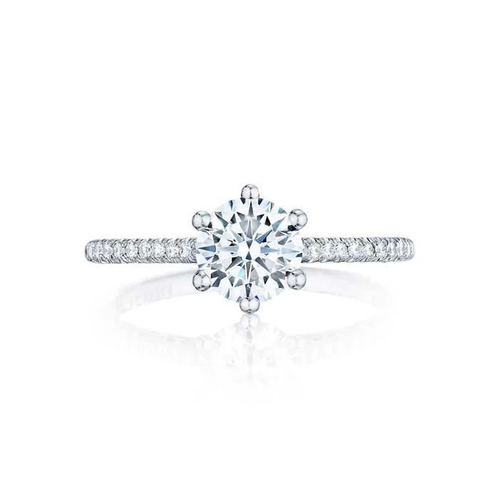 women's engagement rings budget-friendly -Tacori Petite Crescent Engagement Ring Semi Mount in Platinum with Diamonds