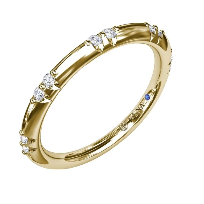 women's engagement rings for proposal -Fana Flush Setting Diamond Wedding Band in 14K Yellow Gold