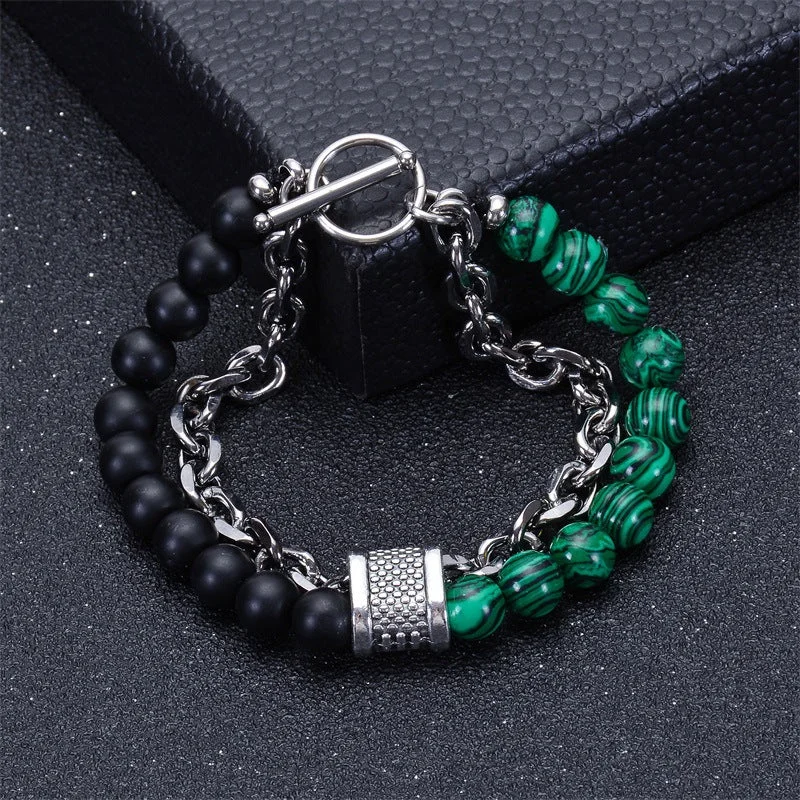 Frosted Stone Malachite Bracelet