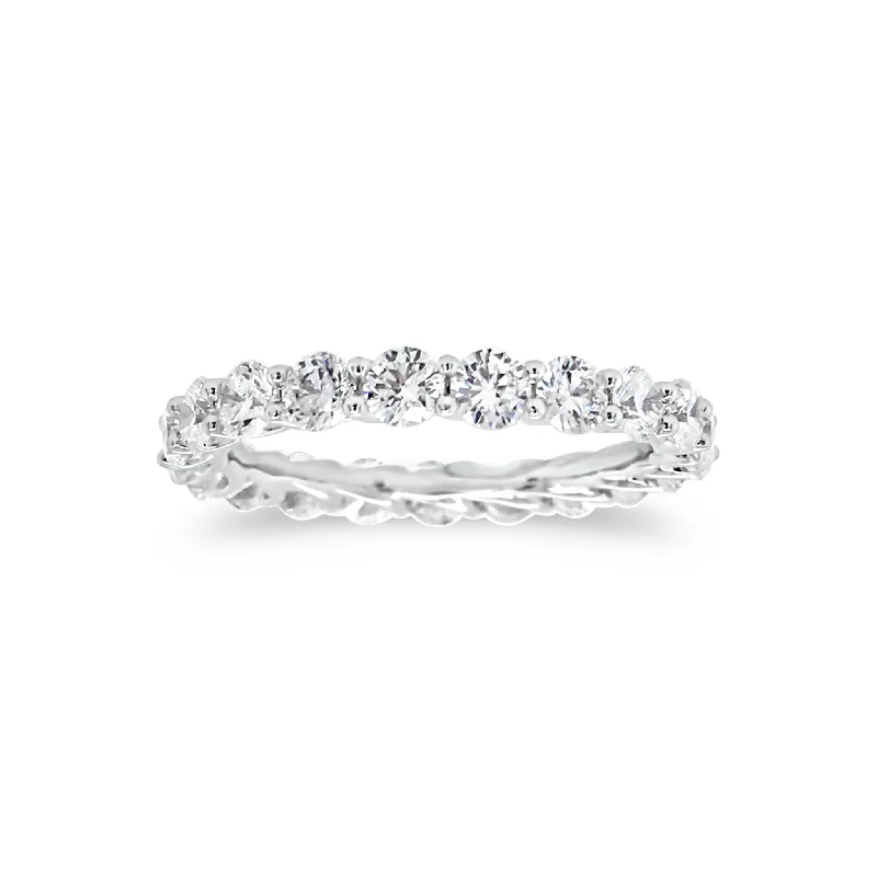 women's ring emerald -Shared Prong-Set Diamond Eternity Band