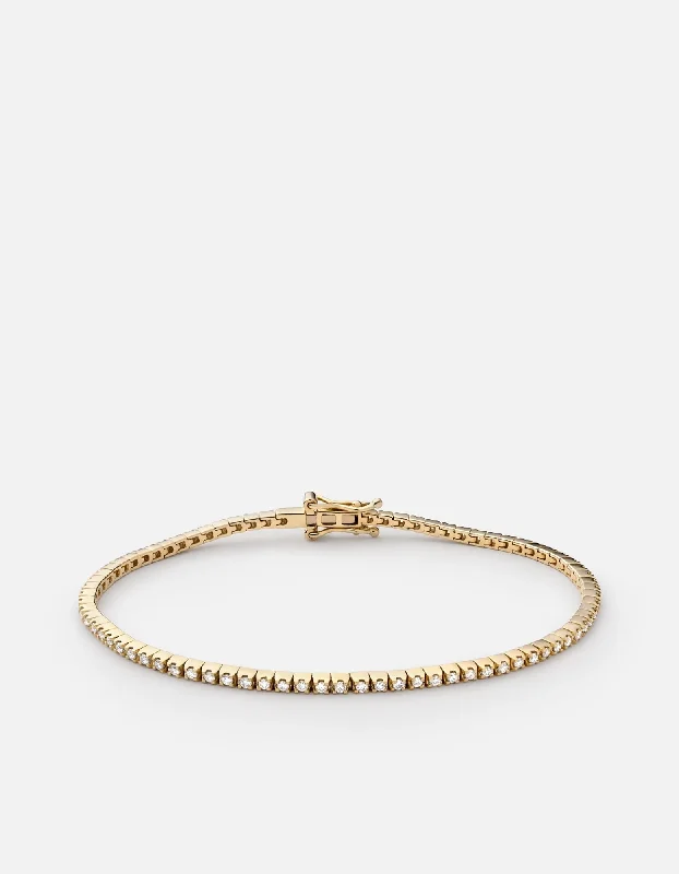 women's bracelets fine craftsmanship -Century Square Bracelet, 14k Yellow Gold Pavé