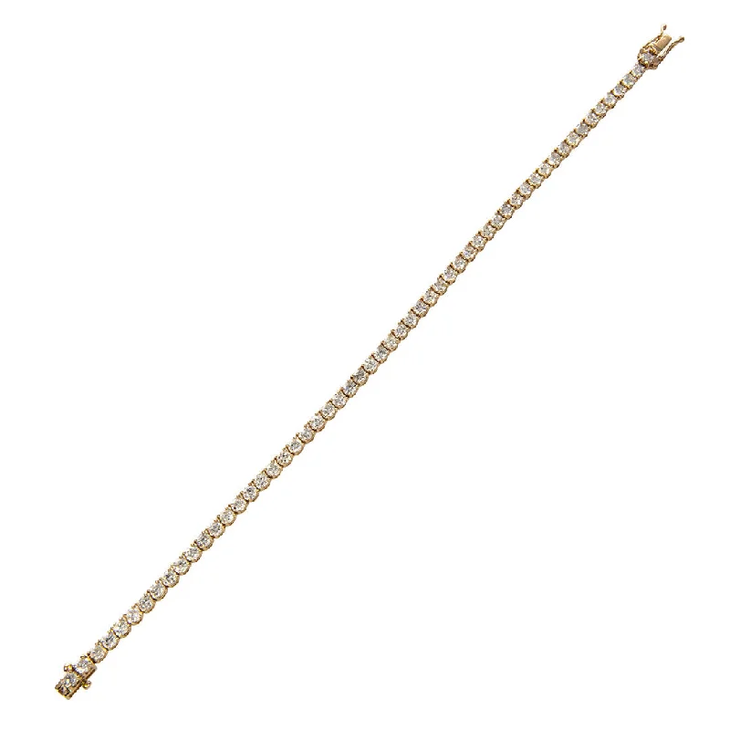 women's bracelets pear-shaped gems -5ct Diamond 14K Yellow Gold Tennis Bracelet