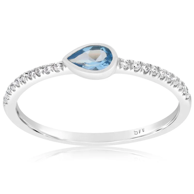 women's engagement rings floral design -MY STORY Lizzo Aquamarine & Diamond Ring