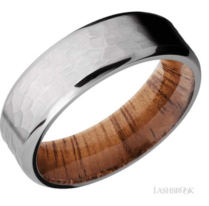 women's engagement rings budget-friendly -Lashbrook 7MM Titanium and Koa Hardwood Wedding Band