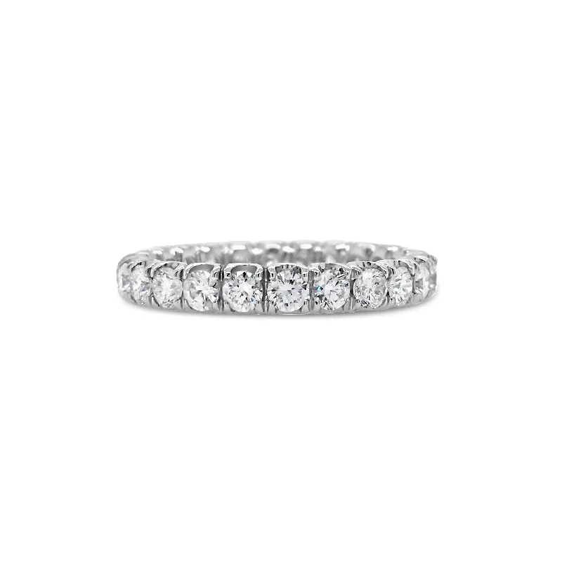 women's ring small size -Simple Four Prong-Set Diamond Eternity Band