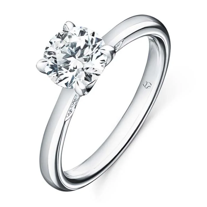 women's engagement rings cathedral setting -Hearts On Fire 1.0CT Vela Diamond Gallery Solitaire Complete Engagement Ring in Platinum