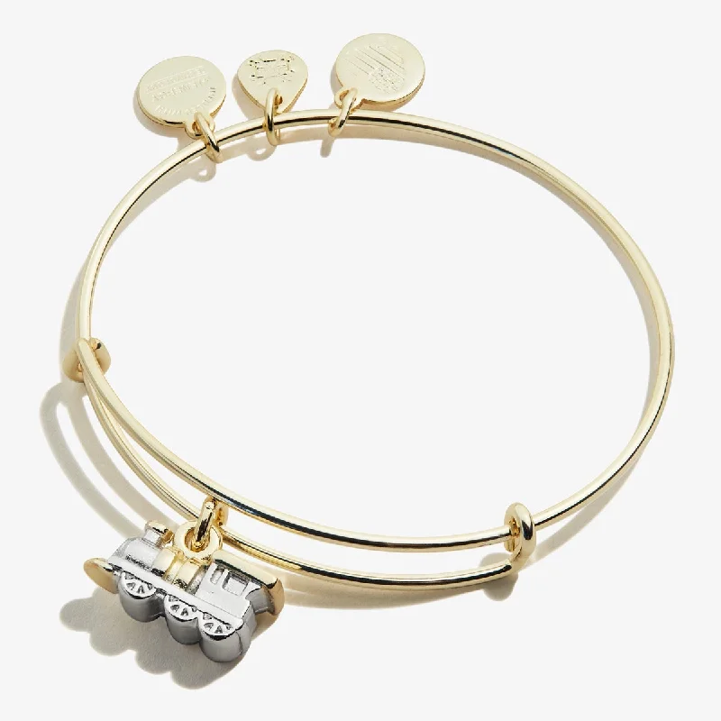 women's bracelets for mother -Train Charm Bangle