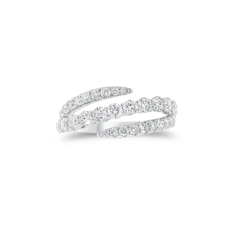 women's ring minimalist stack -Diamond Multi-Band Bypass Ring