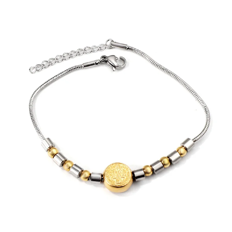 Gradually Gold round Gold Portrait Bracelet