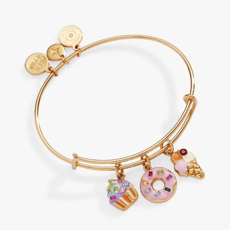 women's bracelets charm -Sweet Treats Multi Charm Bangle