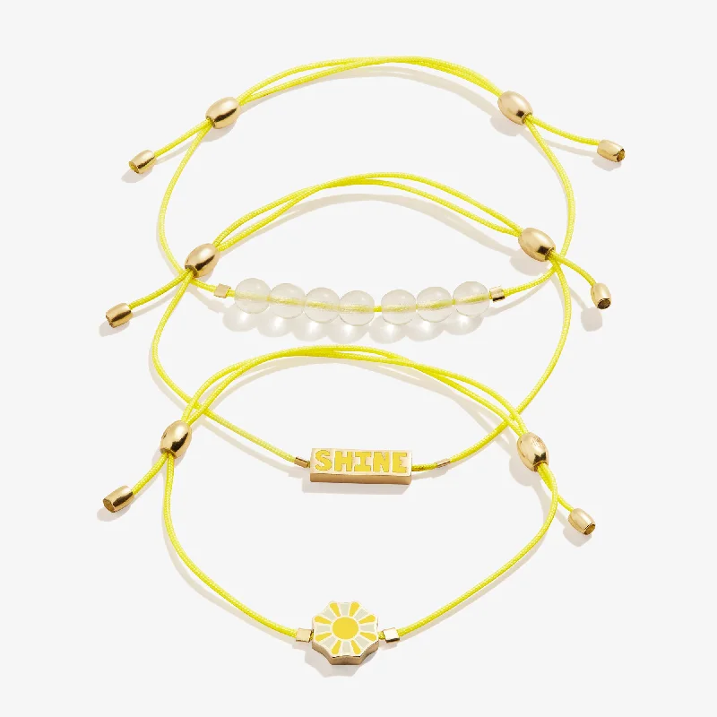 women's bracelets diamond -Sunshine Cord Bracelets, Set of 3