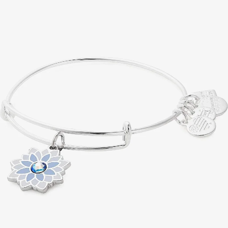 women's bracelets handcrafted -Water Lily Charm Bangle