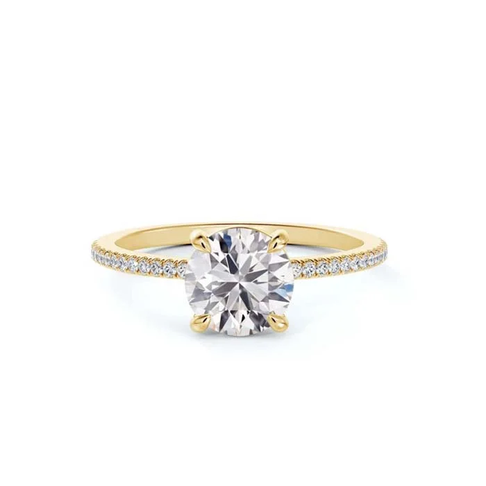 women's engagement rings emerald -De Beers Forevermark Delicate Icon Diamond Engagement Ring in 18K Yellow Gold