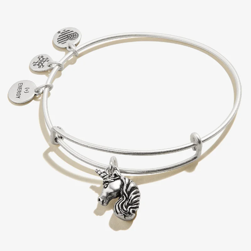 women's bracelets with multi-gemstones -Unicorn Charm Bangle