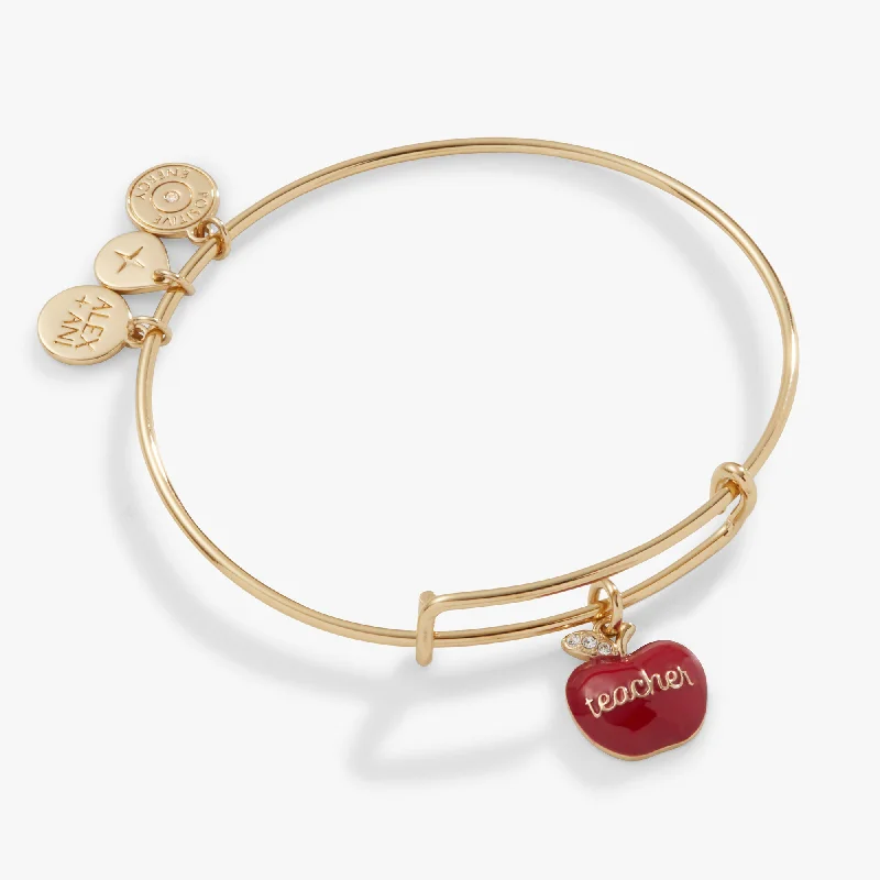 women's bracelets thick band -Teacher Appreciation Charm Bangle