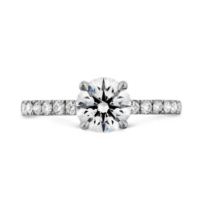 women's engagement rings minimalist style -Hearts On Fire Destiny Complete Diamond Engagement Ring in Platinum