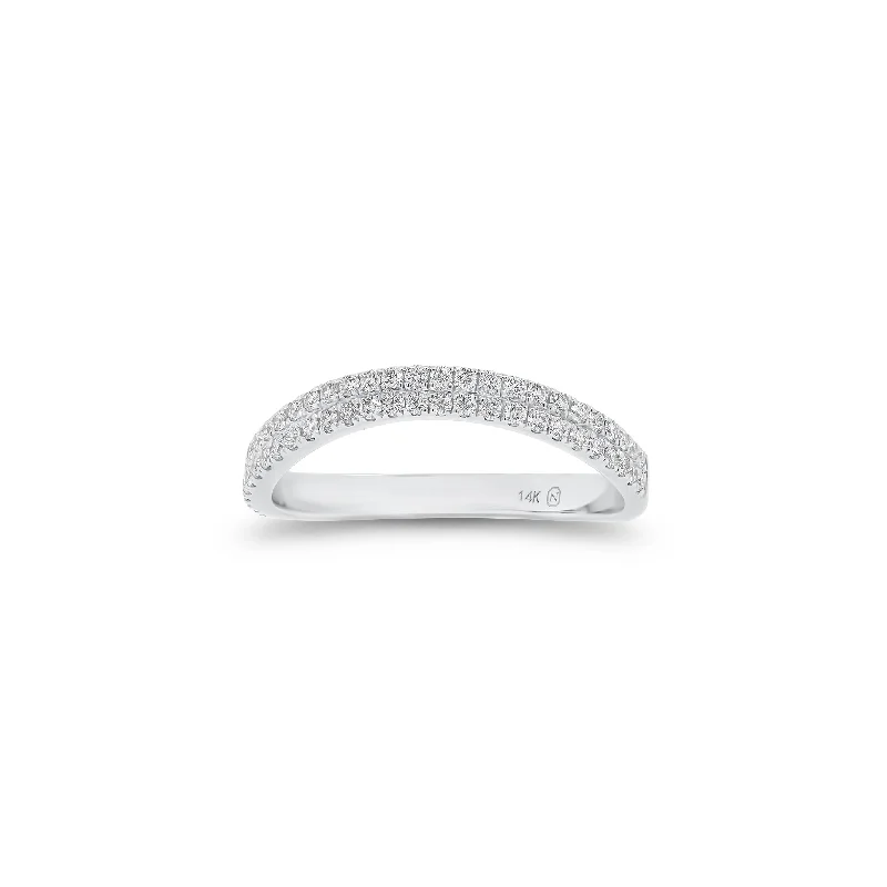 women's ring fashion accessory -Diamond Wave Stackable Ring