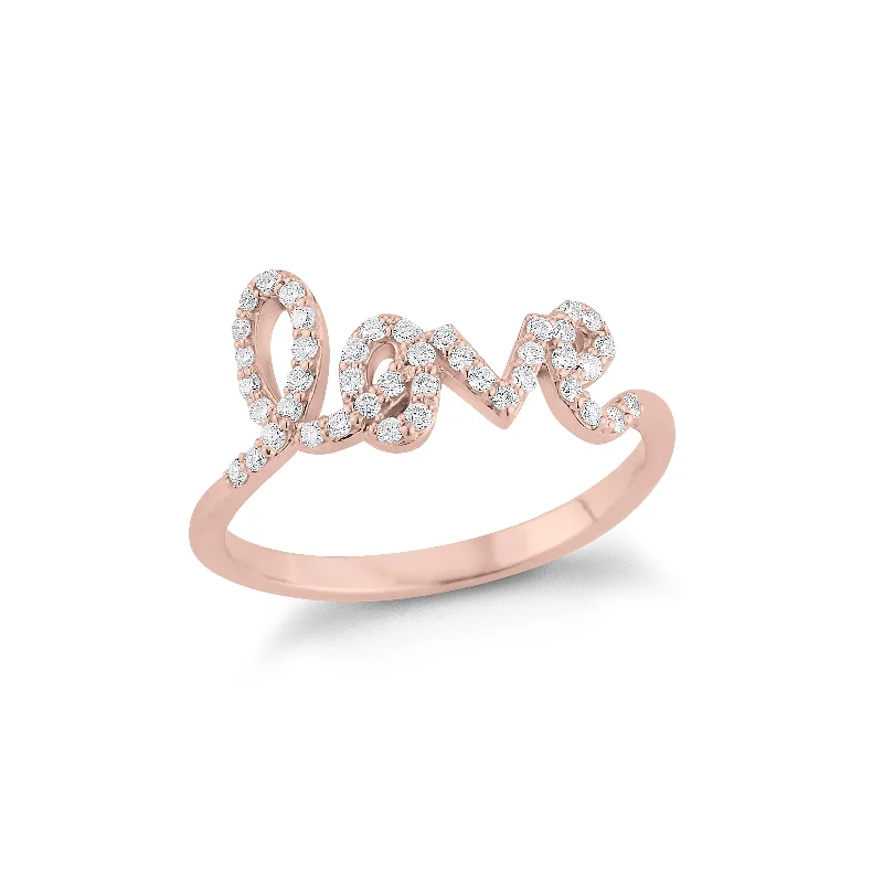 women's ring for formal occasions -Diamond freestyle "Love" Ring