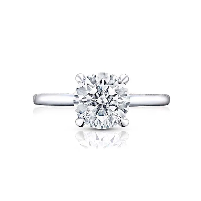 women's engagement rings matching wedding band -Tacori Round "Simply Tacori" Solitaire Engagement Ring in 18K White Gold