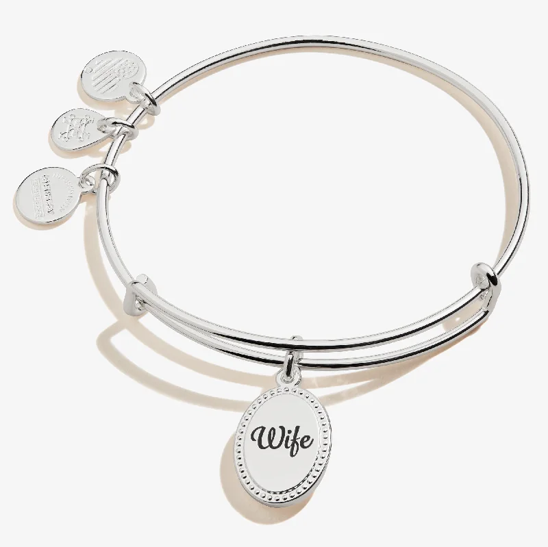 women's bracelets elegant touch -Wife, 'The One I Love Forever' Charm Bangle