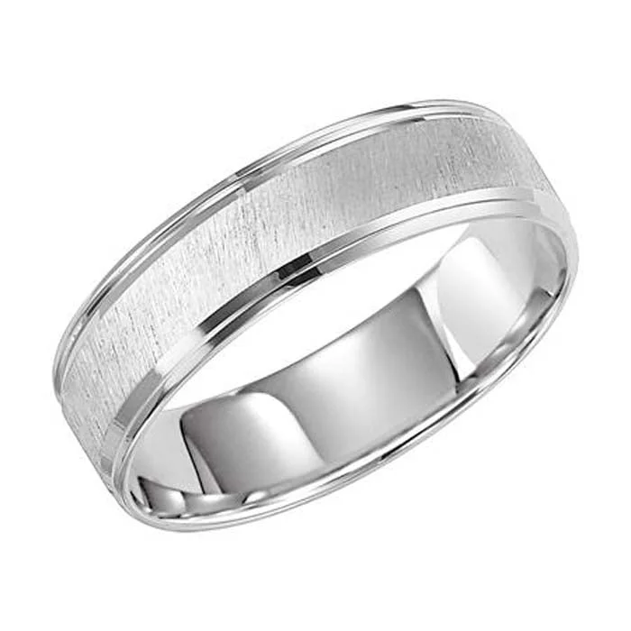 women's engagement rings tension setting -Goldman Wedding Band in 14K White Gold