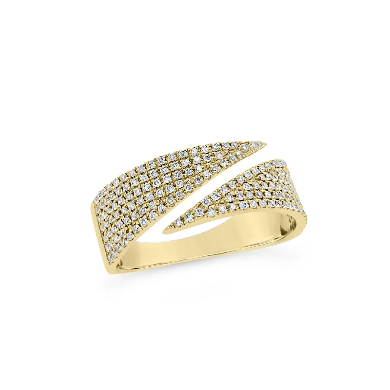 women's ring high-end luxury -Pave Diamond Wide Coil Ring