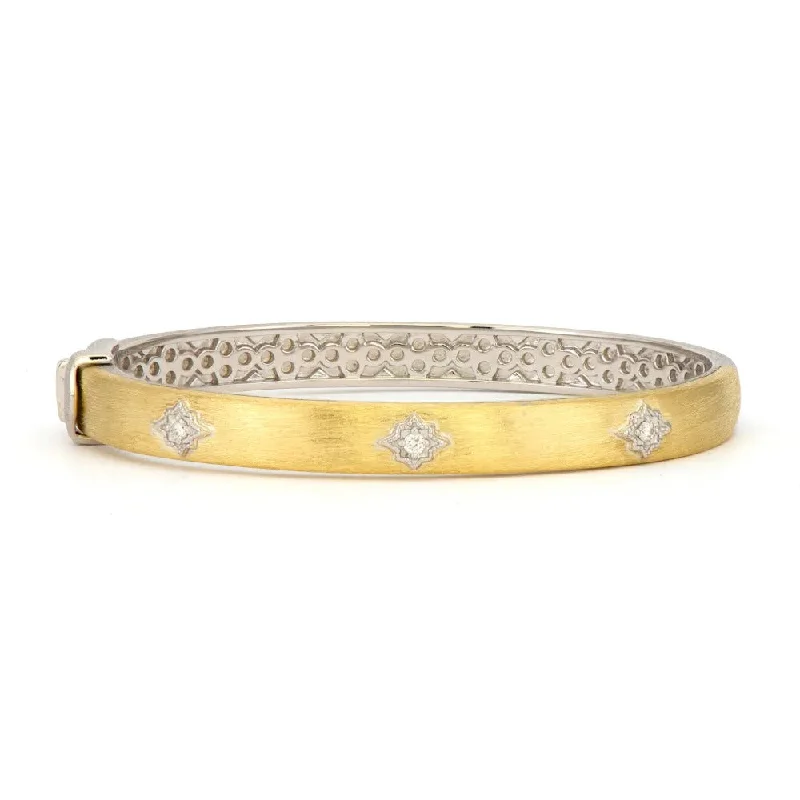 women's bracelets handcrafted -Jude Frances Moroccan Star Diamond Wide Bangle