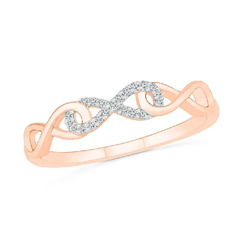 women's ring cubic zirconia set -Diamond Infinity Symbol Ring