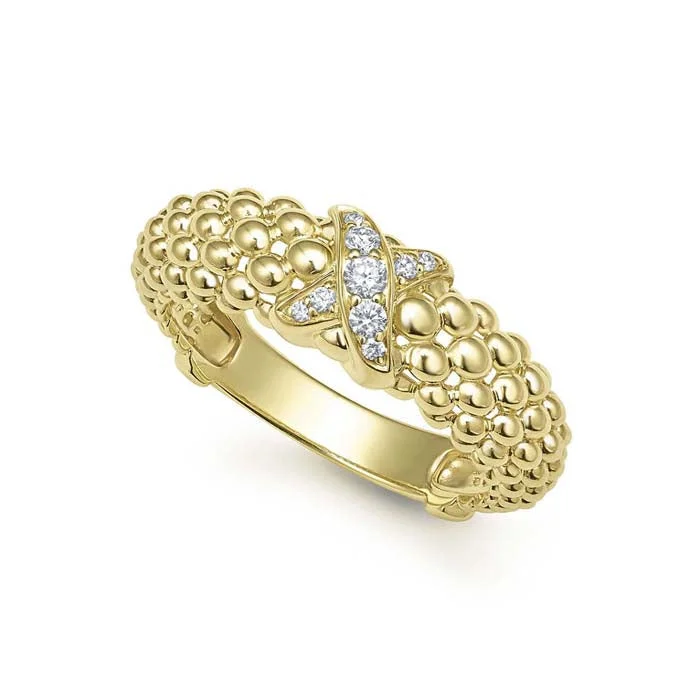 women's engagement rings butterfly motif -LAGOS X Caviar Diamond Ring in 18K Yellow Gold