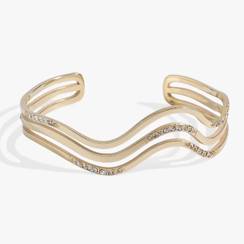 women's bracelets oval shape -Waves of Transformation Cuff Bracelet