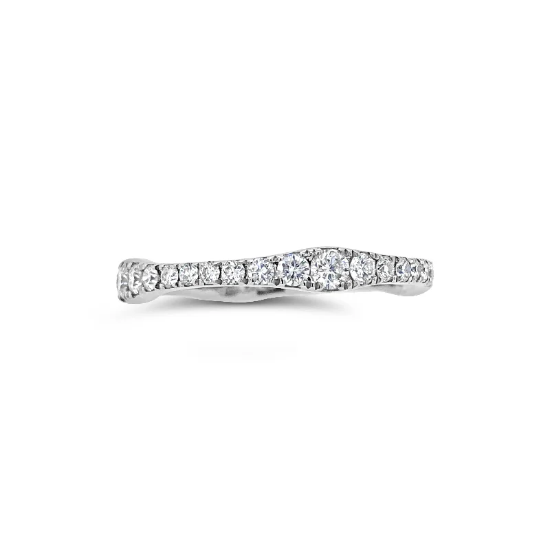 women's ring modern look -Diamond Curvy Eternity Band