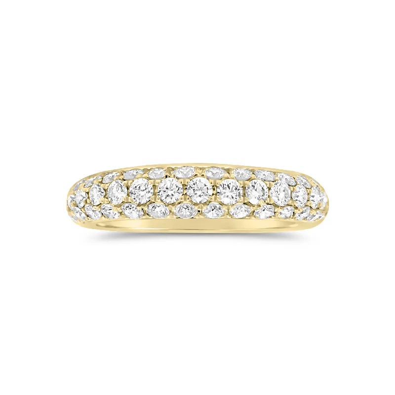 women's ring small size -Triple-Row Diamond Band