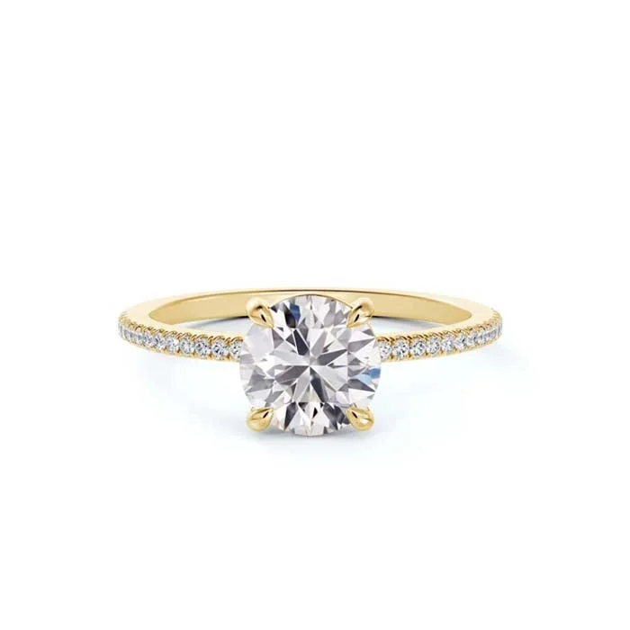 women's engagement rings alternative gemstones -Forevermark Delicate Icon Diamond Band Engagement Ring in 18K Yellow Gold with .50CT Center