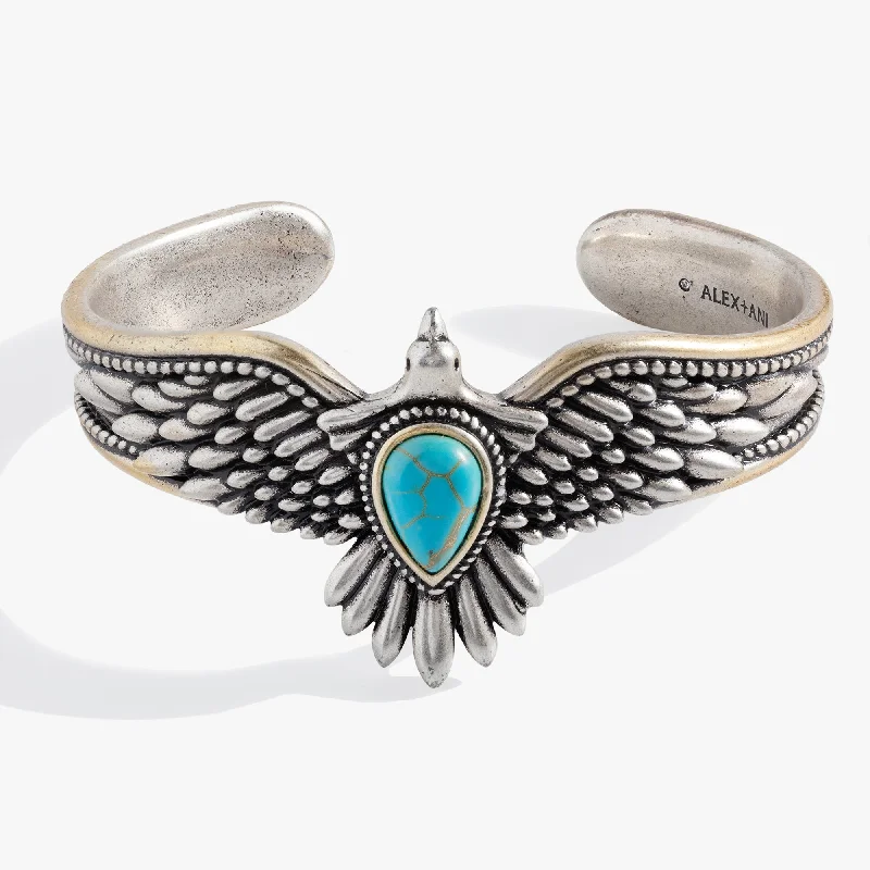 women's bracelets oval shape -Turquoise Eagle Cuff Bracelet