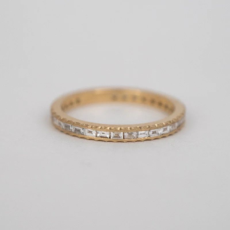 women's ring celestial rings -White Diamond Baguette Ratio Band