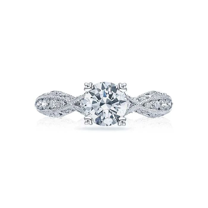 women's engagement rings bold statement -Tacori Classic Crescent Collection Engagement Ring Semi Mount Platinum with .85CTW Diamonds