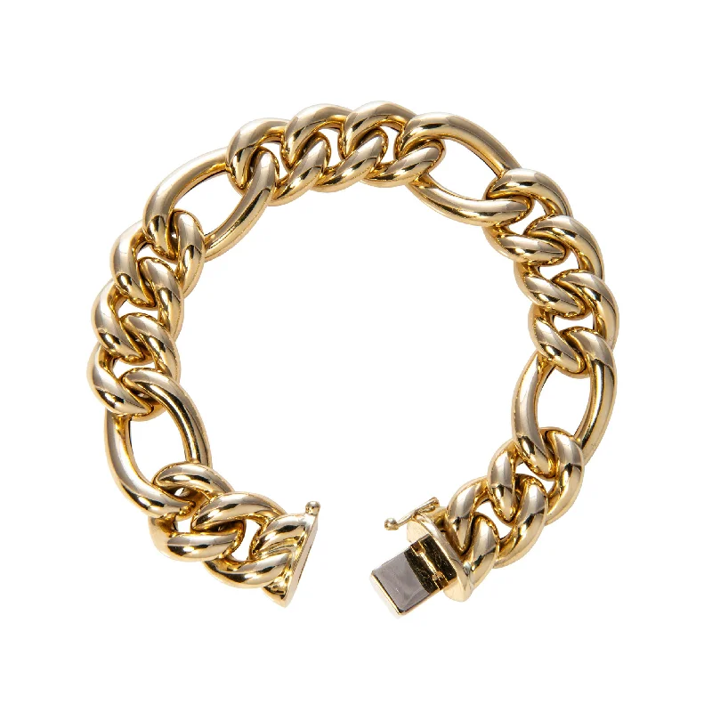 women's bracelets adjustable fit -18K Yellow Gold Italian Curb Link Bracelet