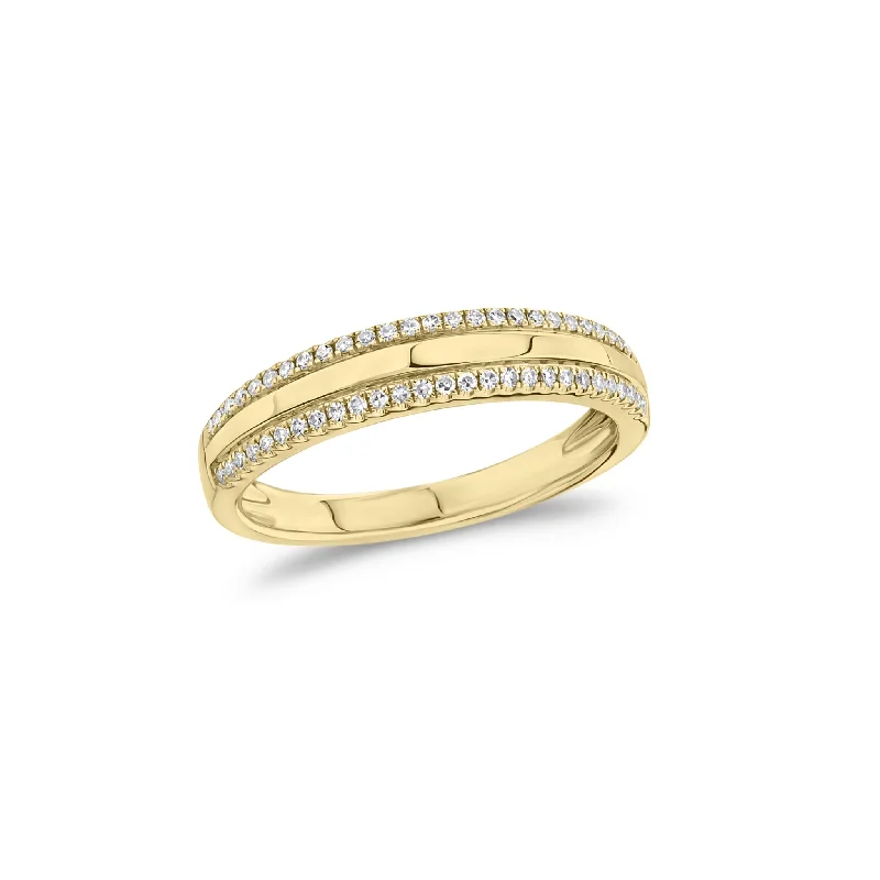 women's ring eternity band -Diamond & Gold Stackable Ring