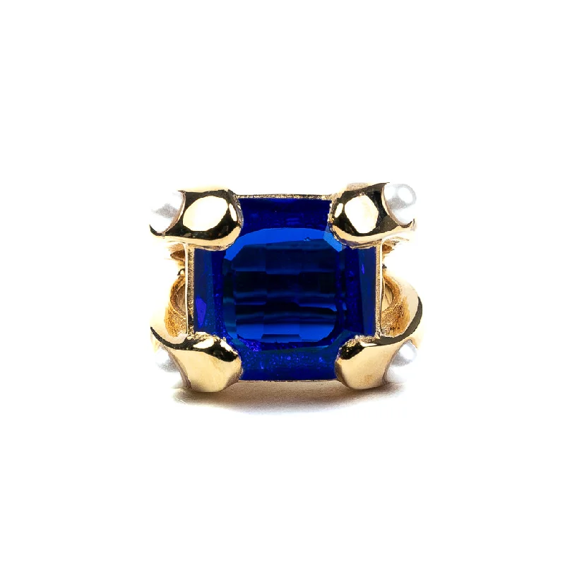 women's ring sapphire birthstone -Sapphire Square Ring