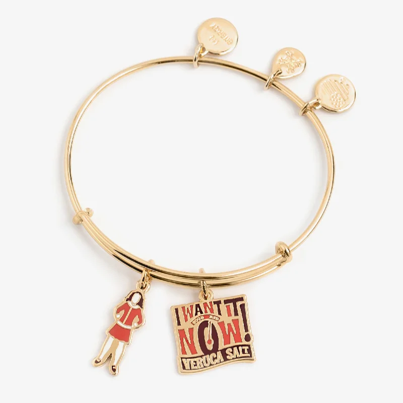 women's bracelets fine craftsmanship -Willy Wonka Veruca 'I Want it Now!' Charm Bangle