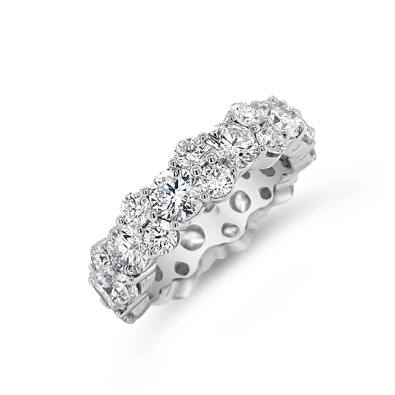 women's ring sapphire -Staggered Diamond Eternity Band Lg