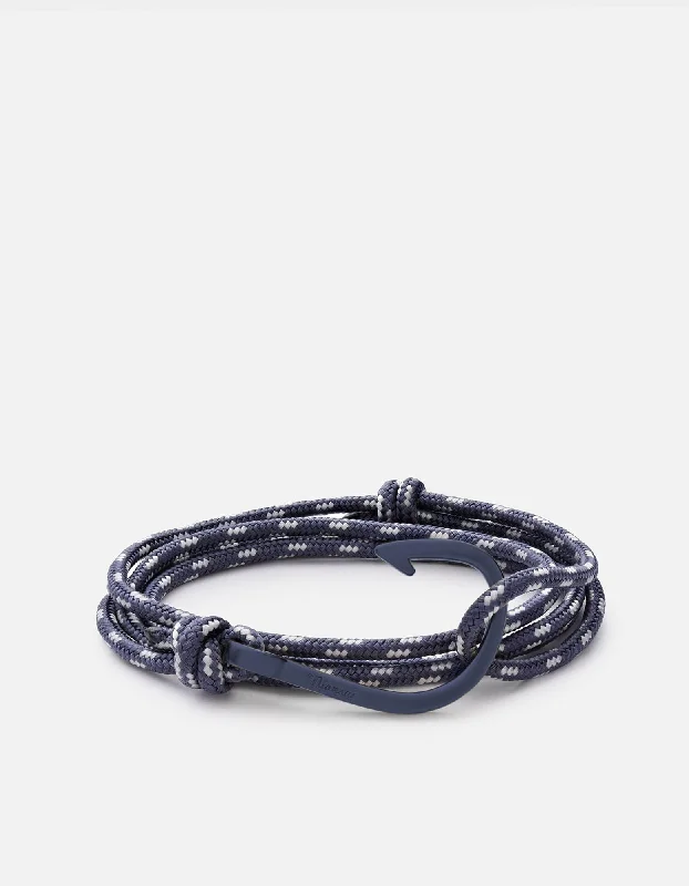 women's bracelets engraved initials -Hook Rope, Matte Navy