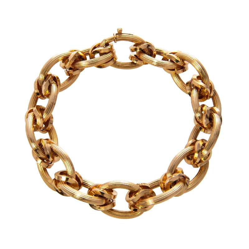 women's bracelets antique finish -Estate 18K Yellow Gold Multi Link Bracelet