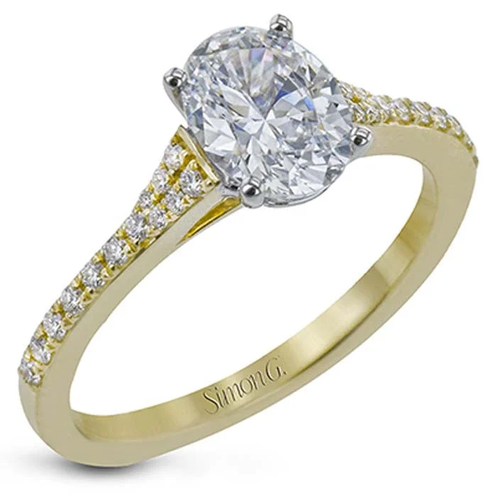 women's engagement rings stackable set -Simon G. Engagement Ring Semi-Mounting in 18K Yellow Gold