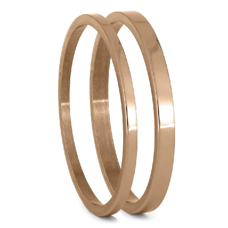 women's ring large size -Rose Gold Inlay Components For Modular Rings