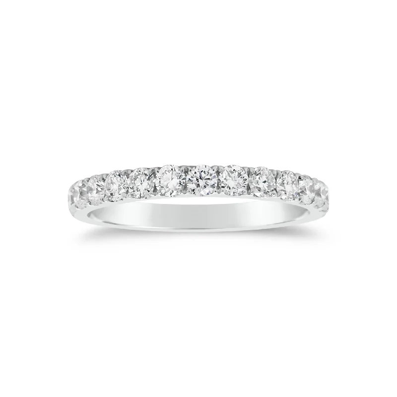 women's ring silver -Simple Four Prong-Set Diamond Band