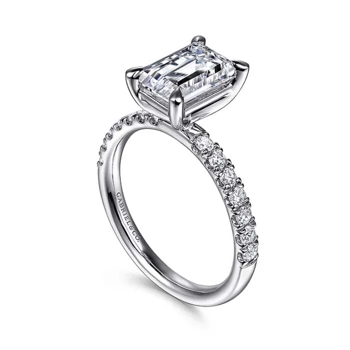 women's engagement rings silver -Gabriel & Co. "Winslow" Engagement Ring Semi-Mounting in 14K White Gold